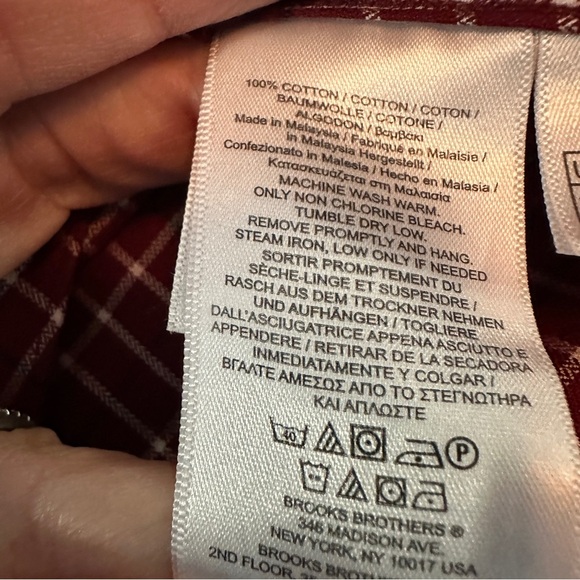 Brooks Brothers Madison Burgundy Plaid Button-Down Shirt L Classic Preppy - Picture 13 of 16